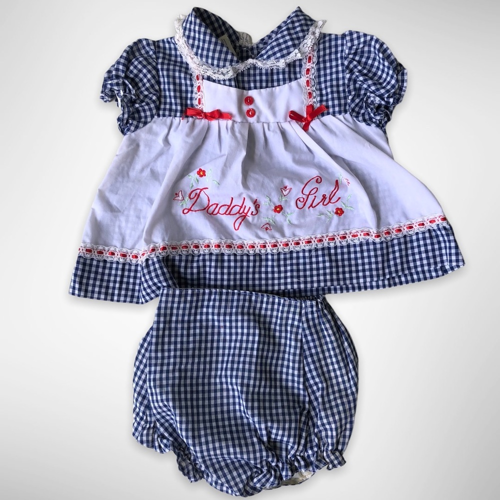 CRADLE TOGS | Vintage Baby Daddy’s Girl Dress and matching diaper cover